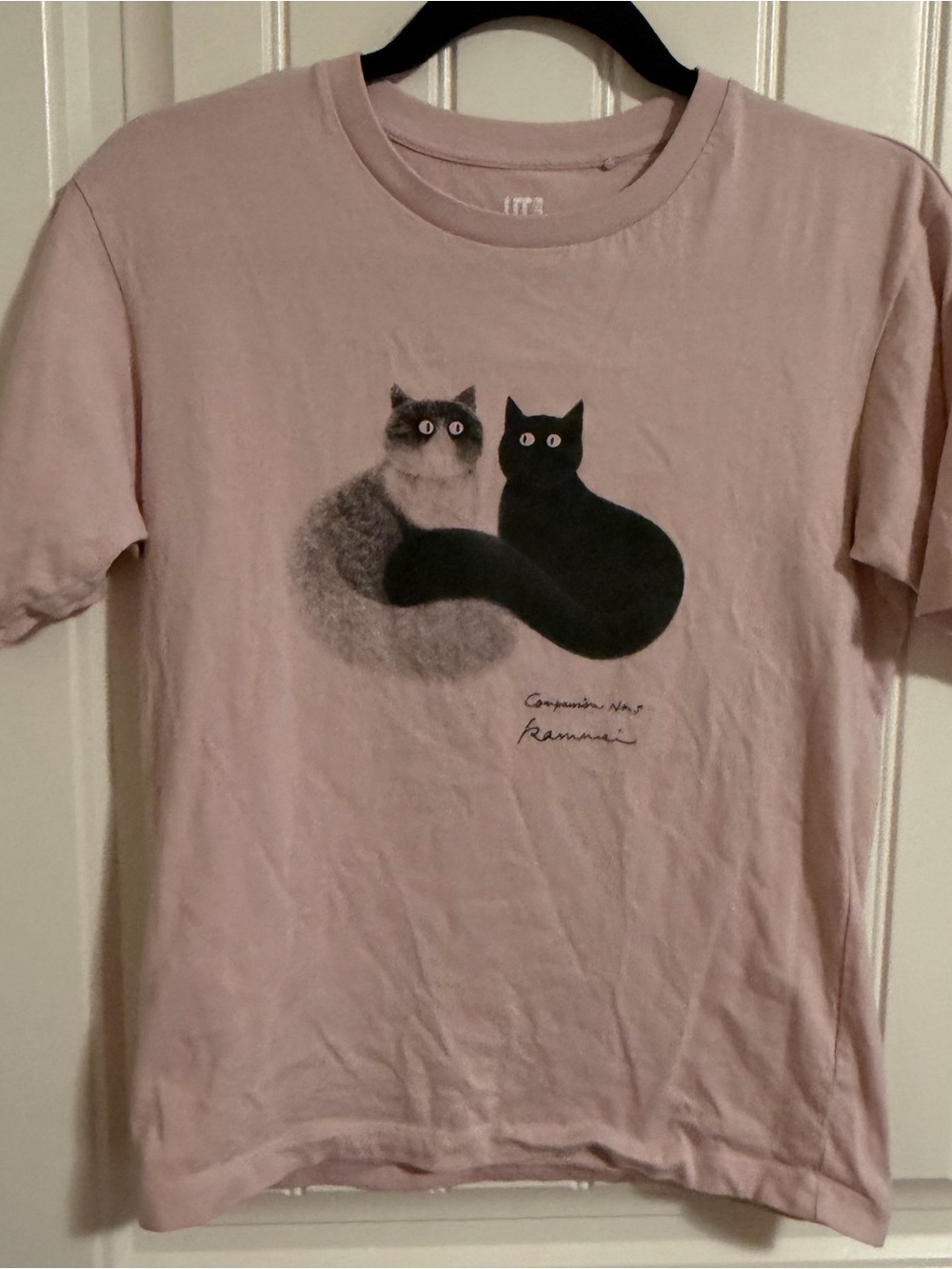 Uniqlo size small Pink Cat Graphic Tee - Two Cats Design